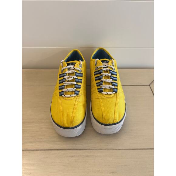 Vintage 1990 Tommy Hilfiger Womens Shoes Size 8m Chunky Platform Sneakers Yellow - Picture 2 of 7